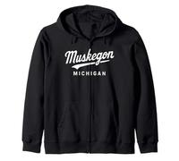 Muskegon Michigan 231 Lakeshore Grand Haven Norton Shores Zip Hoodie