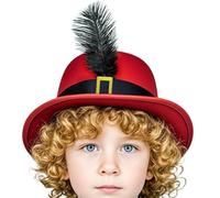 Musketeer Hat - 12.20 Inch Felt Costume Hat, Lightweight and Breathable | 80G Stage Accessory for Boys Girls Festivals, Carnival Fancy Dress Parties