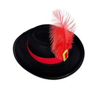 Musketeer Hat - Musketeers Hat | Colonial Hãt, Feathered Lightweight Breathable Headpiece | Holiday Festival And Stage Performance Accessory For Dress-Up, Party Revolutionary War