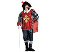 Musketeer Red/Blk Costume Medium for Medieval Middle Ages Fancy Dress