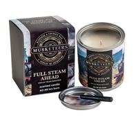 Musketeers - Hand Poured Rapseed & Coconut Wax Candle - Gifts for Men and Women - Full Steam Ahead Fragrance - Boldly Decorated Tin - 40 Hours Burn Time - Size Medium