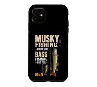Musky Fishing Vs Bass Size Comparison Gift For Men Case for iPhone 11