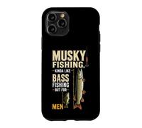 Musky Fishing Vs Bass Size Comparison Gift For Men Case for iPhone 11 Pro