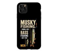 Musky Fishing Vs Bass Size Comparison Gift For Men Case for iPhone 11 Pro Max