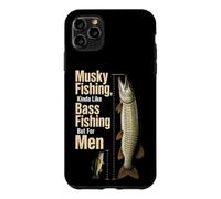 Musky Fishing Vs Bass Size Comparison Gift For Men Case for iPhone 11 Pro Max