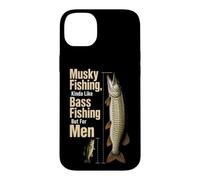 Musky Fishing Vs Bass Size Comparison Gift For Men Case for iPhone 14 Plus
