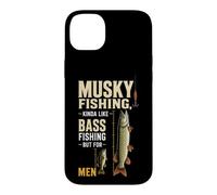 Musky Fishing Vs Bass Size Comparison Gift For Men Case for iPhone 14 Plus