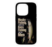 Musky Fishing Vs Bass Size Comparison Gift For Men Case for iPhone 14 Pro