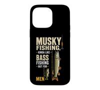 Musky Fishing Vs Bass Size Comparison Gift For Men Case for iPhone 14 Pro Max