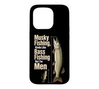Musky Fishing Vs Bass Size Comparison Gift For Men Case for iPhone 15 Pro