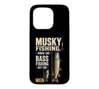 Musky Fishing Vs Bass Size Comparison Gift For Men Case for iPhone 15 Pro