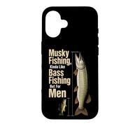Musky Fishing Vs Bass Size Comparison Gift For Men Case for iPhone 16