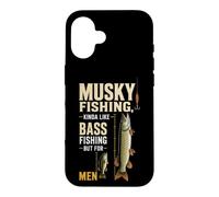 Musky Fishing Vs Bass Size Comparison Gift For Men Case for iPhone 16