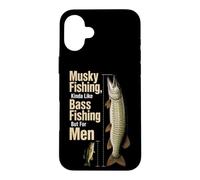Musky Fishing Vs Bass Size Comparison Gift For Men Case for iPhone 16 Plus