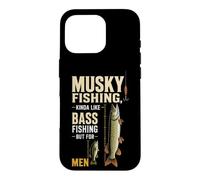 Musky Fishing Vs Bass Size Comparison Gift For Men Case for iPhone 16 Pro
