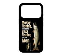Musky Fishing Vs Bass Size Comparison Gift For Men Case for iPhone 17 Pro