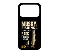 Musky Fishing Vs Bass Size Comparison Gift For Men Case for iPhone 17 Pro