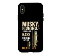 Musky Fishing Vs Bass Size Comparison Gift For Men Case for iPhone X/XS