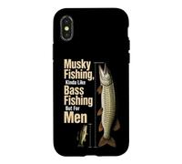 Musky Fishing Vs Bass Size Comparison Gift For Men Case for iPhone X/XS