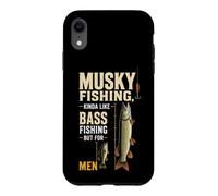 Musky Fishing Vs Bass Size Comparison Gift For Men Case for iPhone XR