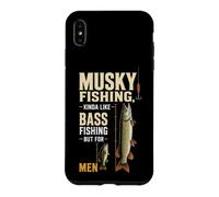 Musky Fishing Vs Bass Size Comparison Gift For Men Case for iPhone XS Max
