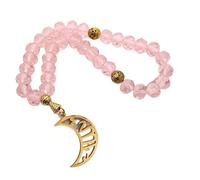 Muslim Allah Moon Calligraphy Turkish Prayer 33 Pink Beads Tasbih Bracelets Islam Rosary