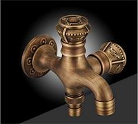Muslim Antique Brass Bidet Faucet Wall Mounted Carved Bathroom Shower Toilet Washing Machine Faucet Cold Water with Hand Shower Bracket,The Whole Set LWX