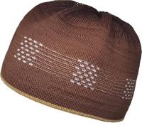 Muslim Beanie Skull Cap AMN-225B3 Islam Breathable Prayer Kufi Hat Crochet Taqiyah Takke Eid Ramadan Gift, Red Brown, One size