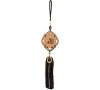 Muslim Car Hanging Ornament Wooden Car Accessory Rear View Mirror Car Hanger Decoration with Tassel Ornament Craft