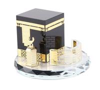 Muslim Crystal Ornament, Crystal Gold Plated Kaaba Model Islamic Building Crafts Souvenirs Muslim Crystal Craft Model for Vehicle Decoration
