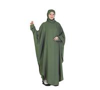 Muslim Dress Women One Piece Prayer Dress Muslim Long Sleeve Hooded Abaya Burkas Islamic Full Cover Maxi Ramadan Dress Kaftan Hijab Middle Eastern Arab Robe Muslim Dress Green