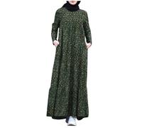 Muslim dresses for women vintage multi layer printed maxi dress back zipper retro arabic beach cover cultural festival long sleeve loose fit linen blend flowy ceremonial dresses