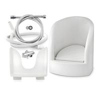 Muslim Footbath, Press Spray Foot Washer with Inlet/Outlet Pipes Angle Valves, High Temperature Resistance 90°C,Automatic Foot Flush