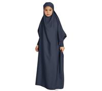 Muslim Girls Kids Abaya Dress Full Length Maxi Dress Prayer Abaya Long Sleeve Burka Arab Kaftan Robe Gown Prayer Liturgical Praise Dancewear Arabic Robe Costume Traditional Clothing