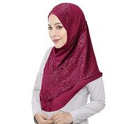 Muslim Hijab Lace Headscarf for Women Stretch Turban Soft Islamic Arab Scarf Shawls Head Wrap Headwear Sun Protection Hijabs Scarves