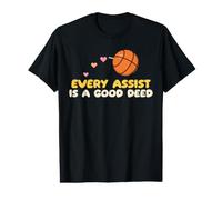 Muslim Kids Basketball Every Assist is A Good Deed Hearts Value Graphic T-Shirt