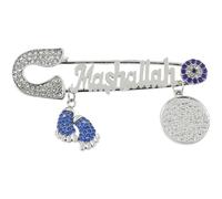 Muslim Mashallah Brooch Pins Lucky Gift Arabic Turkish Islam Quran Marsala Safety Pin Protection Jewelry Gift