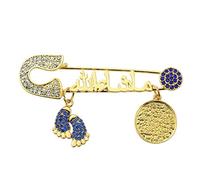 Muslim Mashallah Brooch Pins Lucky Gift Arabic Turkish Islam Quran Marsala Safety Pin Protection Jewelry Gift