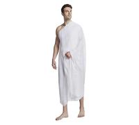 Muslim Men's Ihram/Ahram Hajj Towelling Set Arab Islam Prayer Worship Pilgrimage Scarf Umrah Towel Clothing Ramadan Essentials White Robes