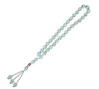 Muslim Prayer Beads, Prayer Beads Round Rediing Words Rosary Resin Unisex Muslim Prayer Beads Muslim Worship Supplies Accessory (Lake Blue)