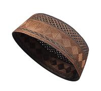 Muslim Prayer Kufi Hat Men Saudi Adult Islamic Worship Headwear Islam Skull Embroidery Cap Eid Ramadan Kufi Hat Mosque Madrassa Egyptian Cap Eid Gifts