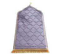 Muslim Prayer Mat, Thick Soft Velvet Muslim Rug, Portable Muslim Prayer Rug, Turkish Prayer Carpet ,Janamaz Sajada Carpet for Men and Women Plain Solid Prayer Mat Ramadan Eid Gift.-Gray Purple