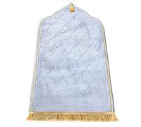 Muslim Prayer Mat, Thick Soft Velvet Muslim Rug, Portable Muslim Prayer Rug, Turkish Prayer Carpet ,Janamaz Sajada Carpet for Men and Women Plain Solid Prayer Mat Ramadan Eid Gift.-Light Grey