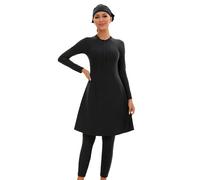 Muslim Swimsuits for Women Burkini Modest Swimwear Long Sleeve Floral Print Built-in Bra Swimming Tops + Swimming Pants + Hijab Bathing Suit Breathable & Quick-Dry Contemporary Minimalist