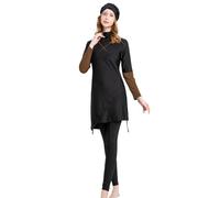 Muslim Swimwear Full Coverage Islamic Swimsuit 3 PCS Long Sleeve Hijab Burkini Bathing Suit Swimming Costume Women Holiday Essentials Coffee