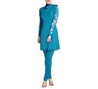 Muslim Swimwear Women 3 Pcs Burkini Modest Swimwear Fashion Long Sleeve Print Swimsuit Conservative Bathing Suit Islamic Arabic Surfing Uv Protection Full Cover Beachwear For Holiday Activities