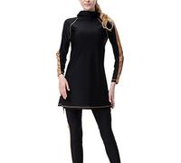 Muslim Swimwear YEESAM Swimming Costume Women Girls Rash Guard Long Sleeve - Modest Islamic Modesty Swimsuits Burkini (Black, Asia 3XL ~ Height: 175-190)
