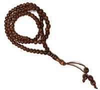 Muslim Tasbih 99 Beads AMN-238 Islam Prayer Rosary with Moon Star Engraved on Islamic Religious Eid Ramadan Gift (Milk Coffee)