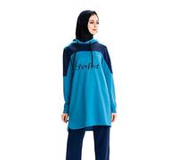 Muslim Tracksuit Hoodies Islamic Sweatsuit Sweatshirt Muslimah Sports Pullover (M, Blue)