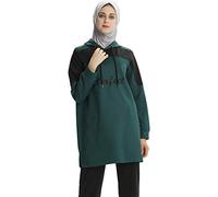 Muslim Tracksuit Hoodies Islamic Sweatsuit Sweatshirt Muslimah Sports Pullover (M, Green)